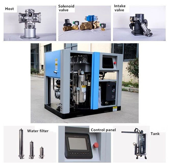 Oil Free Low Pressure Screw Compressor 160KW Approximate Noiseless Running